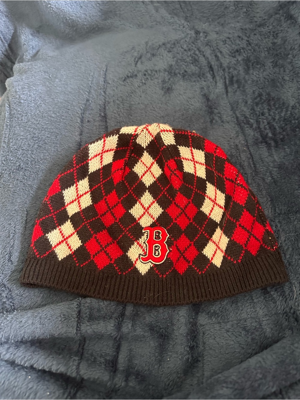 Genuine MLB Merchandise Fan Favorite Argyle Beanie with 'B' Logo